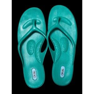 Oka-B Teal Flip Flops Size Medium/Large
